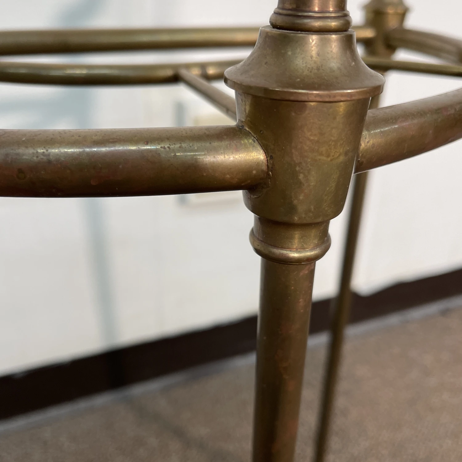 1980s Brass Fish Umbrella Stand With Iron Base 7 1980s Brass Fish Umbrella Stand With Iron Base - Image 7