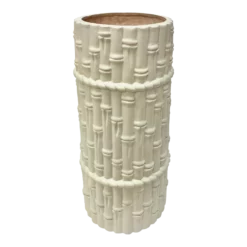 1980s Faux Bamboo Ceramic Umbrella Stand