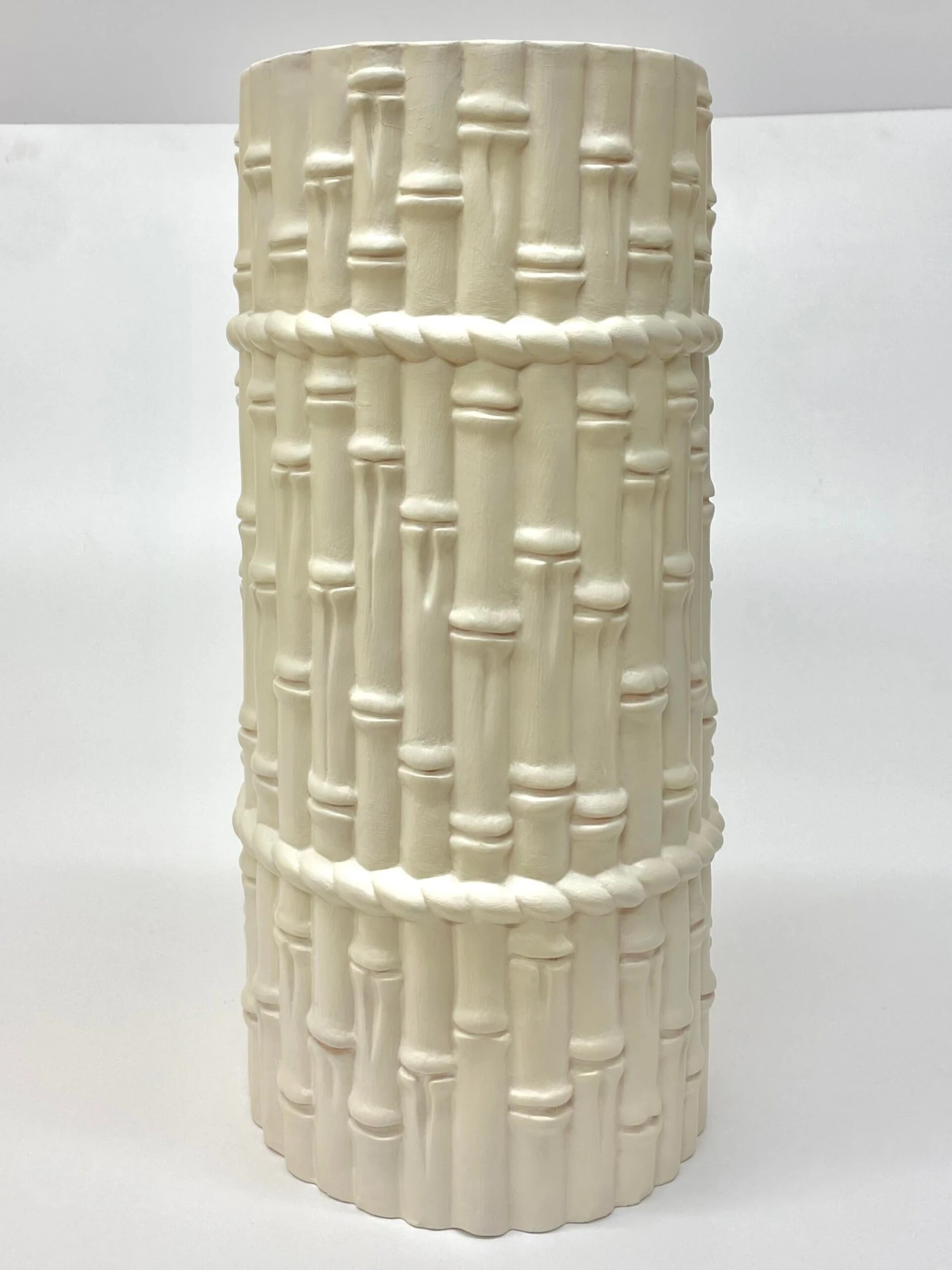 1980s Faux Bamboo Ceramic Umbrella Stand 2 1980s Faux Bamboo Ceramic Umbrella Stand - Image 2