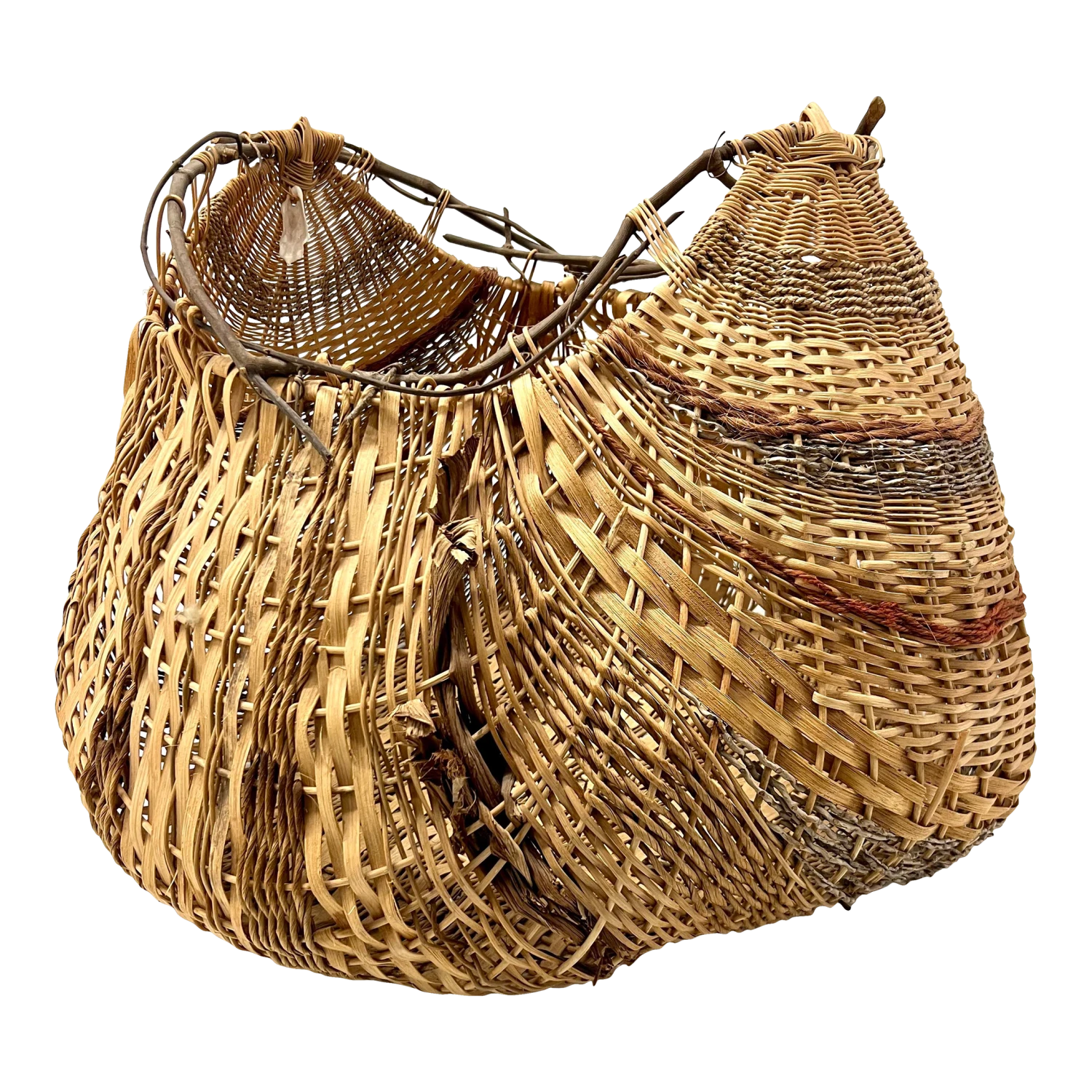 1980s Sculptural Large Organic Reed And Willow Woven Basket 1 1980s Sculptural Large Organic Reed And Willow Woven Basket