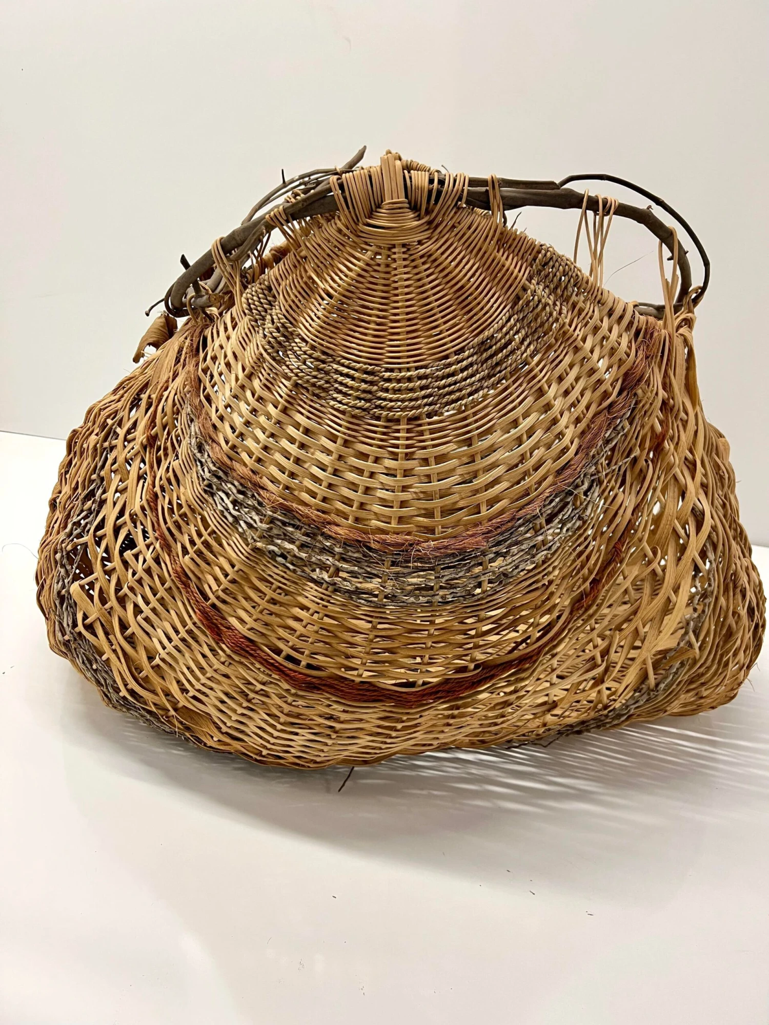 1980s Sculptural Large Organic Reed And Willow Woven Basket 5 1980s Sculptural Large Organic Reed And Willow Woven Basket - Image 5