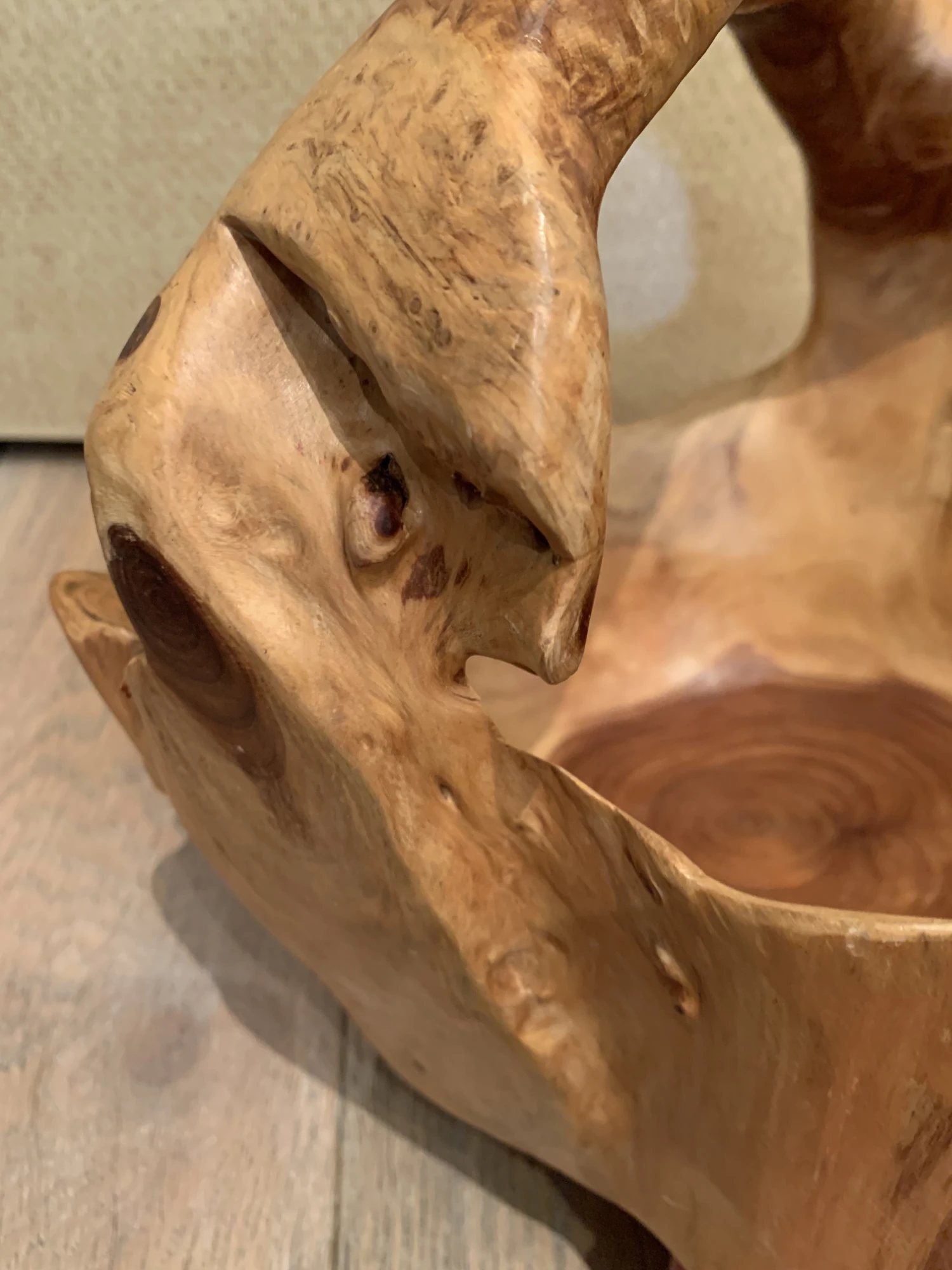 1980s Vintage Burl Wood Basket 7 1980s Vintage Burl Wood Basket - Image 7