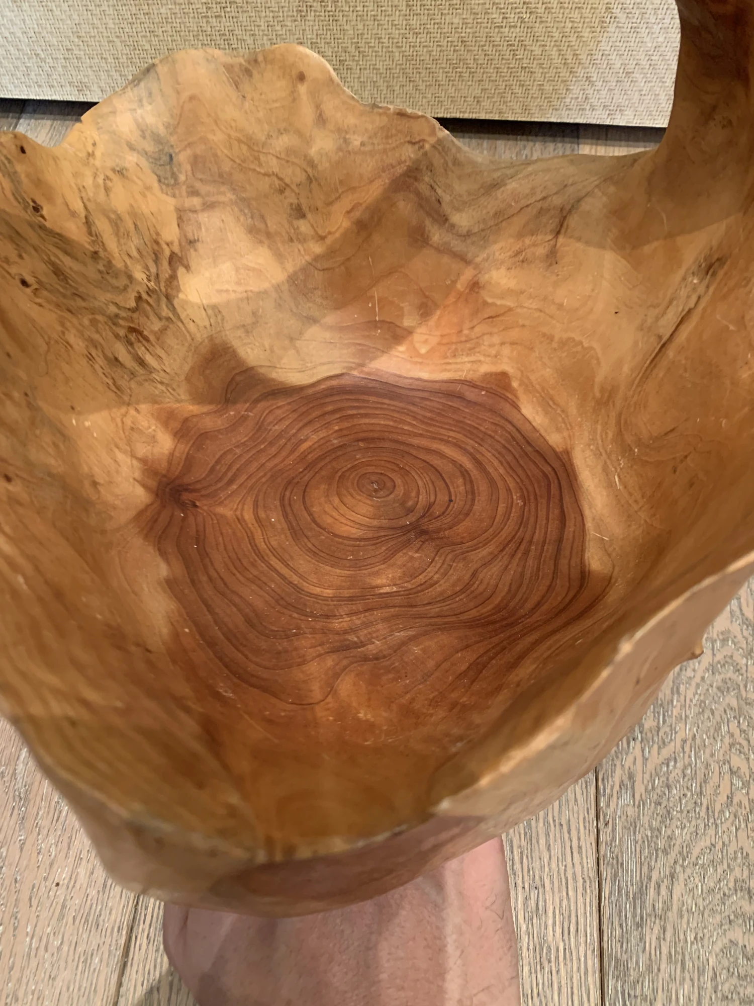 1980s Vintage Burl Wood Basket 9 1980s Vintage Burl Wood Basket - Image 9