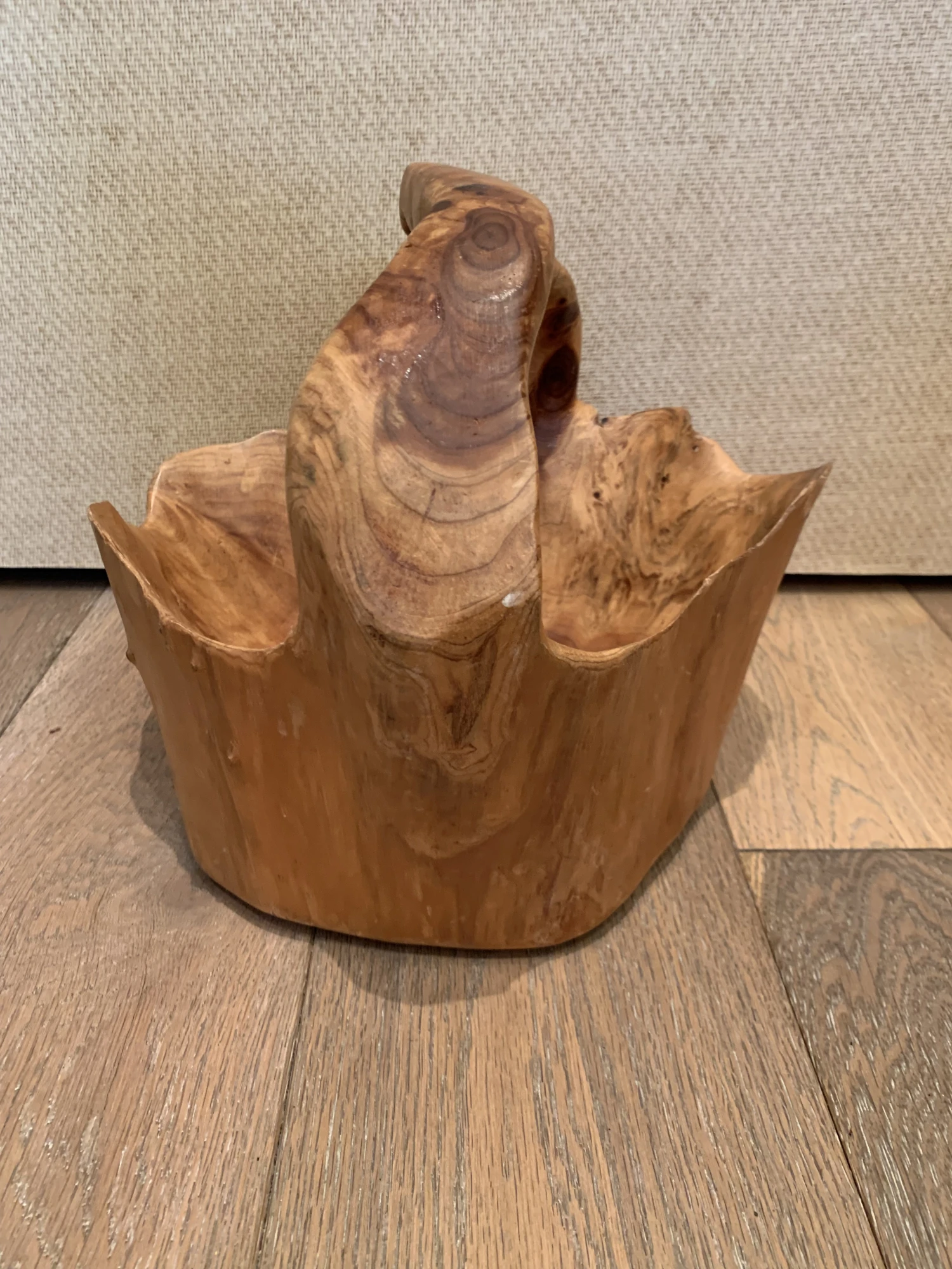 1980s Vintage Burl Wood Basket 6 1980s Vintage Burl Wood Basket - Image 6