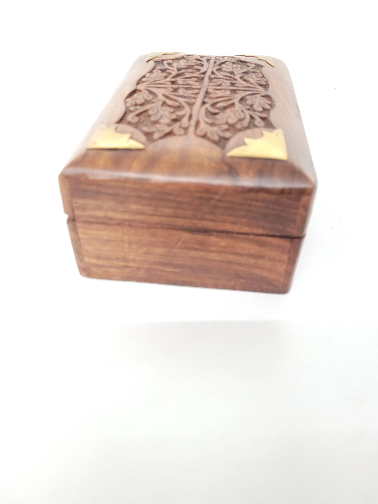 1980s Vintage Miniature Brass & Wood Box 2 1980s Vintage Miniature Brass & Wood Box - Image 2