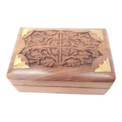 1980s Vintage Miniature Brass & Wood Box