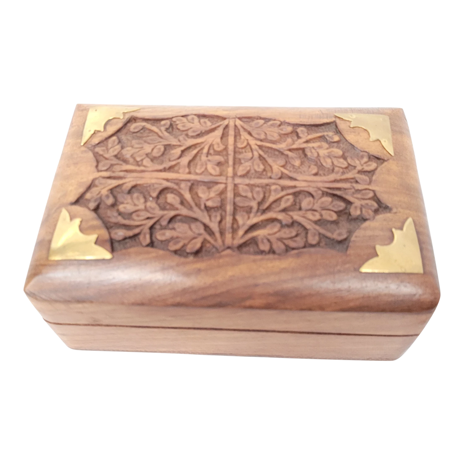 1980s Vintage Miniature Brass & Wood Box 1 1980s Vintage Miniature Brass & Wood Box