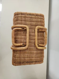 1980s Vintage Wicker Basket With Cross Stich Kit -Chairish Shop 1980s vintage wicker basket with cross stich kit 2187