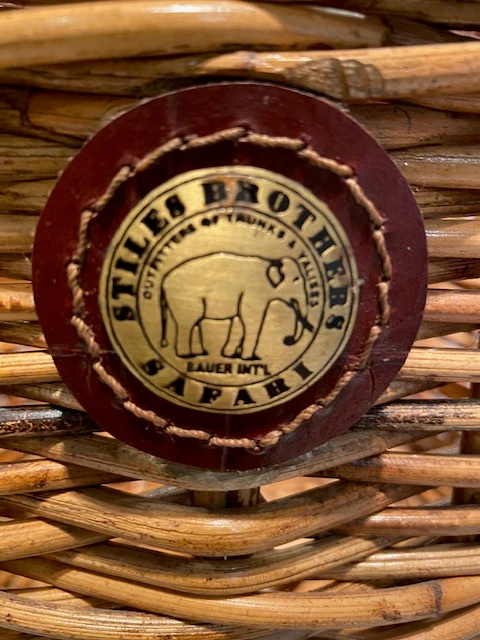 1990s Stiles Brothers For Bauer International Leather Trim Basket 2 1990s Stiles Brothers For Bauer International Leather Trim Basket - Image 2