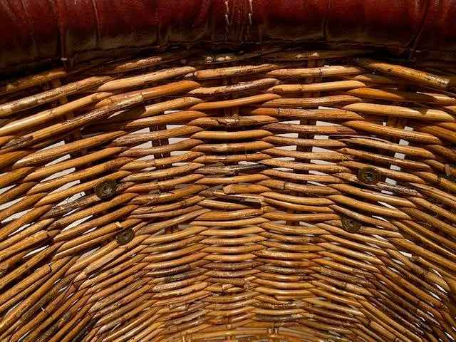 1990s Stiles Brothers For Bauer International Leather Trim Basket 8 1990s Stiles Brothers For Bauer International Leather Trim Basket - Image 8