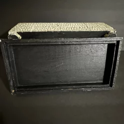 1990s Vintage Carved Wood Box With Lid Gray White & Black -Chairish Shop 1990s vintage carved wood box with lid gray white and black 1139 scaled