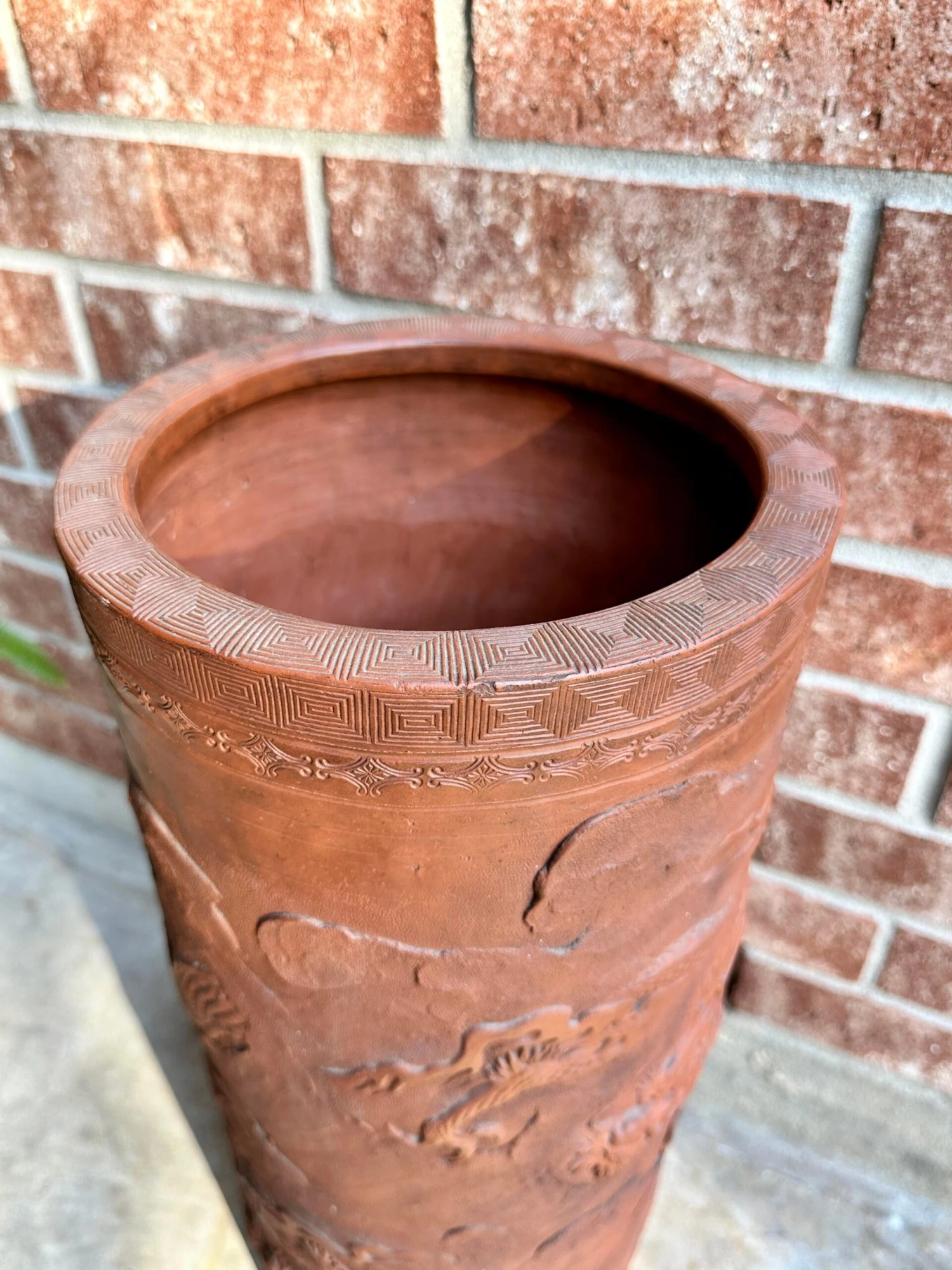 19th Century Antique China Dragonware Tokoname Yixing Stoneware Zisha Clay Dragon Handmade Umbrella Stand 4 19th Century Antique China Dragonware Tokoname Yixing Stoneware Zisha Clay Dragon Handmade Umbrella Stand - Image 4