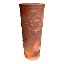 19th Century Antique China Dragonware Tokoname Yixing Stoneware Zisha Clay Dragon Handmade Umbrella Stand