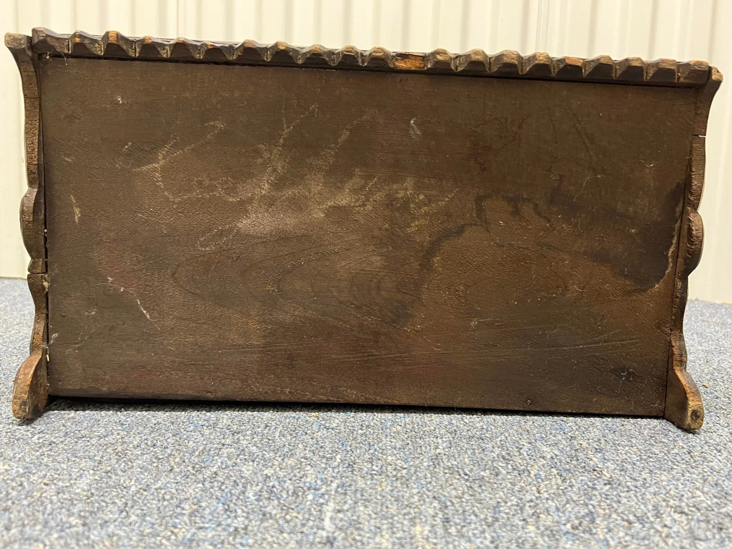 19th Century Antique German Or Swiss Black Forest Hand Carved 3 Section Foliate Canterbury With Handle 8 19th Century Antique German Or Swiss Black Forest Hand Carved 3 Section Foliate Canterbury With Handle - Image 8