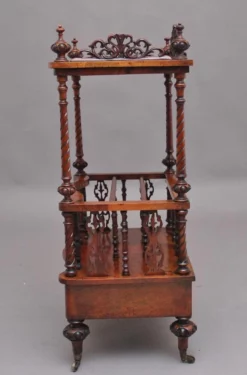 19th Century Burr Walnut Canterbury In Serpentine Form, 1860s -Chairish Shop 19th century burr walnut canterbury in serpentine form 1860s 4273