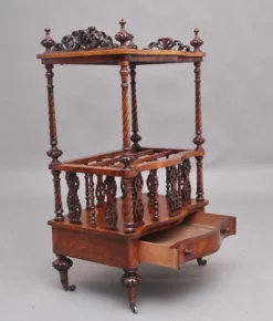 19th Century Burr Walnut Canterbury In Serpentine Form, 1860s -Chairish Shop 19th century burr walnut canterbury in serpentine form 1860s 6825
