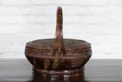 19th Century Chinese Qing Dynasty Handwoven Rattan & Bamboo Handled Basket -Chairish Shop 19th century chinese qing dynasty handwoven rattan and bamboo handled basket 1742 scaled