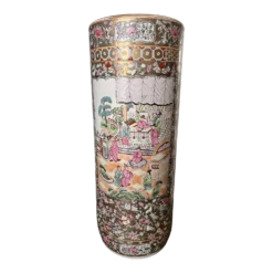 20th Century Asian Famille Rose Umbrella Stand