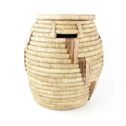African Lidded Coiled Basket 12 African Lidded Coiled Basket -Chairish Shop african lidded coiled basket 0720