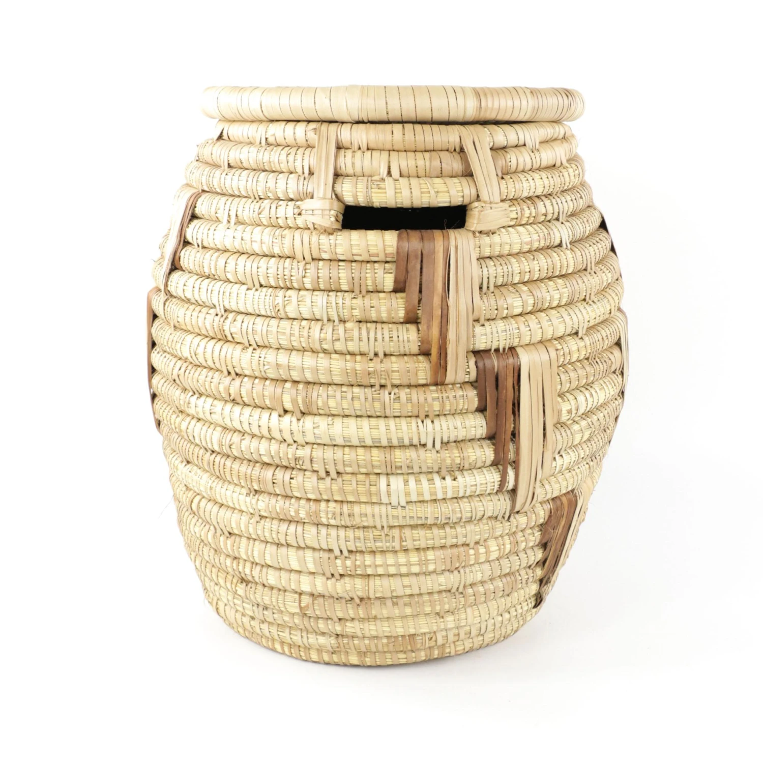 African Lidded Coiled Basket 4 African Lidded Coiled Basket - Image 4