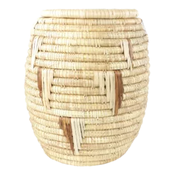 African Lidded Coiled Basket