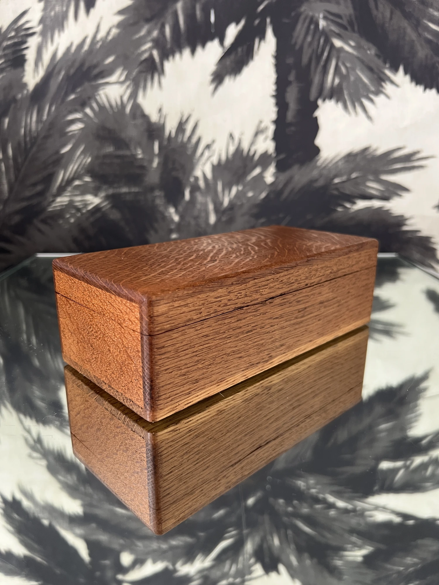American Art Deco Keepsake Box In Tiger Oak Wood, C. 1940 2 American Art Deco Keepsake Box In Tiger Oak Wood, C. 1940 - Image 2