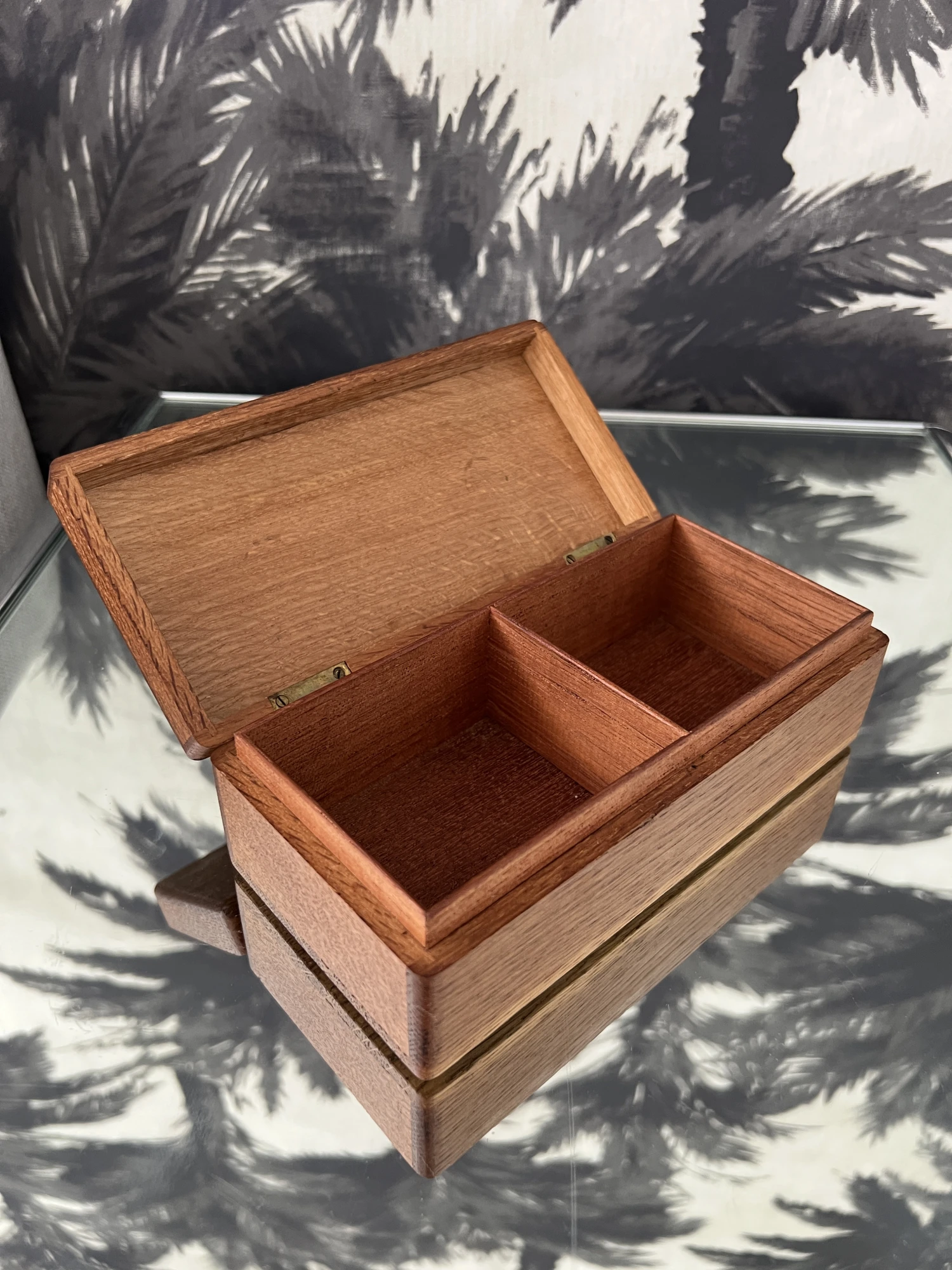 American Art Deco Keepsake Box In Tiger Oak Wood, C. 1940 7 American Art Deco Keepsake Box In Tiger Oak Wood, C. 1940 - Image 7