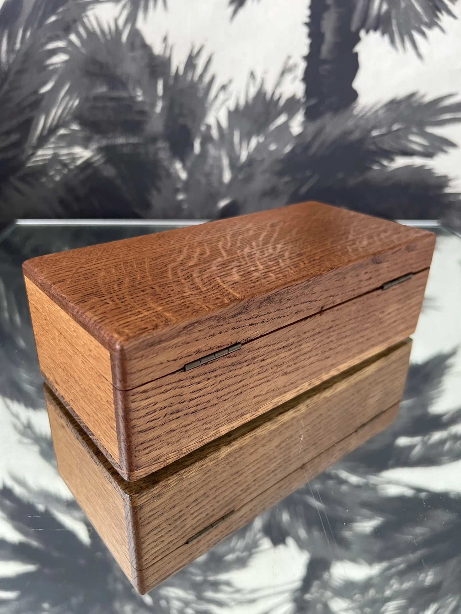 American Art Deco Keepsake Box In Tiger Oak Wood, C. 1940 8 American Art Deco Keepsake Box In Tiger Oak Wood, C. 1940 - Image 8