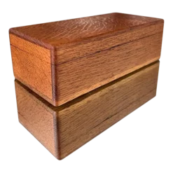 American Art Deco Keepsake Box In Tiger Oak Wood, C. 1940