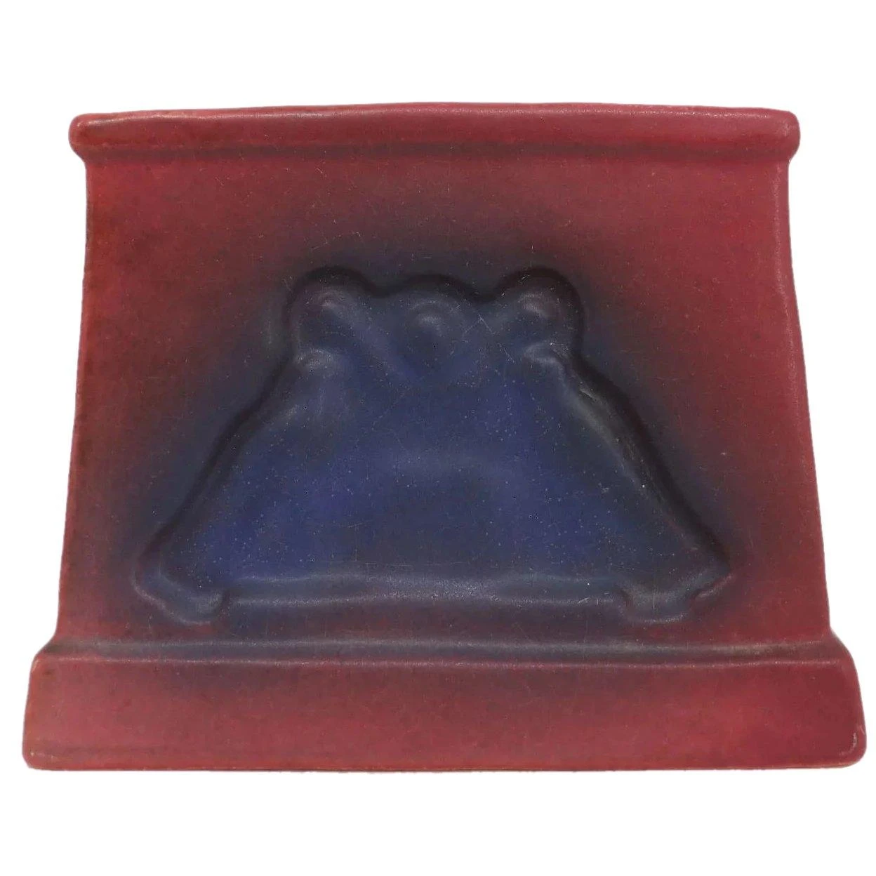 American Van Briggle Pottery Mulberry And Blue Glazed Desk Brochure Holder 2 American Van Briggle Pottery Mulberry And Blue Glazed Desk Brochure Holder - Image 2