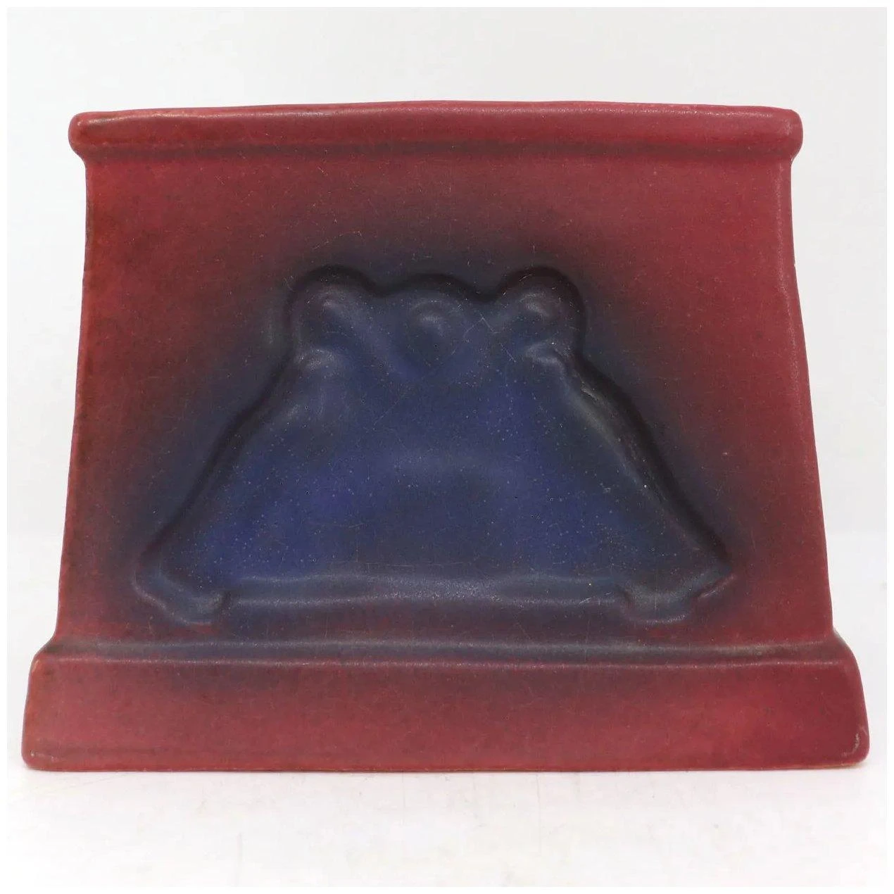 American Van Briggle Pottery Mulberry And Blue Glazed Desk Brochure Holder 3 American Van Briggle Pottery Mulberry And Blue Glazed Desk Brochure Holder - Image 3
