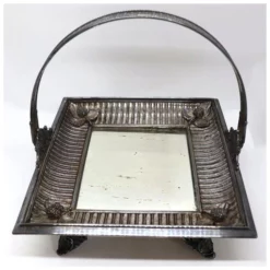 American Victorian Silverplate And Mirror Square Bride's Basket 14 American Victorian Silverplate And Mirror Square Bride's Basket -Chairish Shop american victorian silverplate and mirror square brides basket 3944