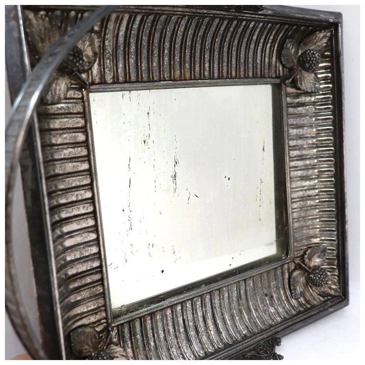 American Victorian Silverplate And Mirror Square Bride's Basket 3 American Victorian Silverplate And Mirror Square Bride's Basket - Image 3