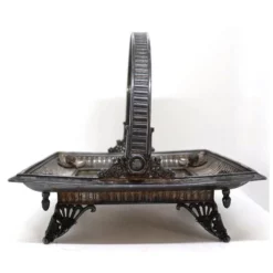 American Victorian Silverplate And Mirror Square Bride's Basket 16 American Victorian Silverplate And Mirror Square Bride's Basket -Chairish Shop american victorian silverplate and mirror square brides basket 4375