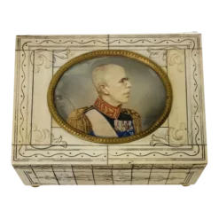 Anglo Indian Portrait Box Emperor Franz Joseph Of Austria