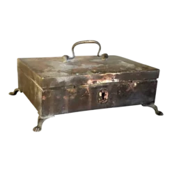 Anglo Indian Regency Patinated Brass Desk Box