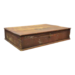 Antique 19th C American Primitive Wooden Distressed Paint Storage Tool Work Box