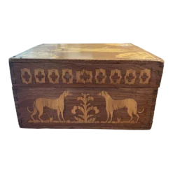 Antique 19th Century Wooden Box Inlaid