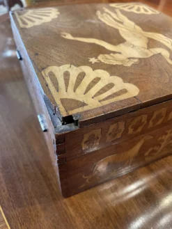 Antique 19th Century Wooden Box Inlaid 11 Antique 19th Century Wooden Box Inlaid -Chairish Shop antique 19th century wooden box inlaid 4465