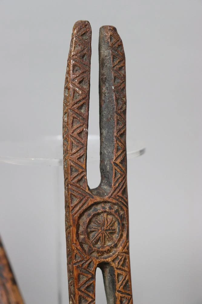 Antique Afghanistan Hand-Carved Hook Nuristan, 1890s 10 Antique Afghanistan Hand-Carved Hook Nuristan, 1890s - Image 10