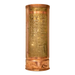 Antique Brass And Copper Buffalo Fire Extinguisher Umbrella Stand