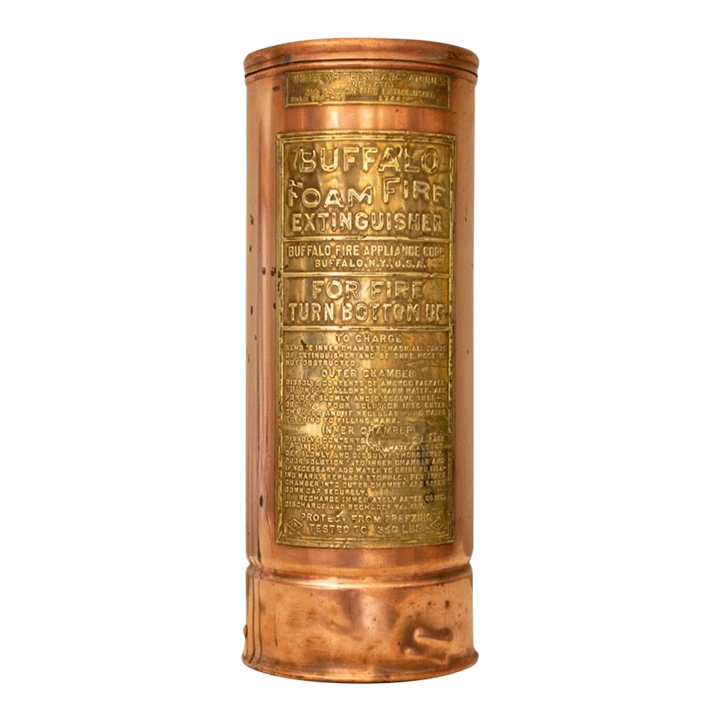Antique Brass And Copper Buffalo Fire Extinguisher Umbrella Stand 1 Antique Brass And Copper Buffalo Fire Extinguisher Umbrella Stand