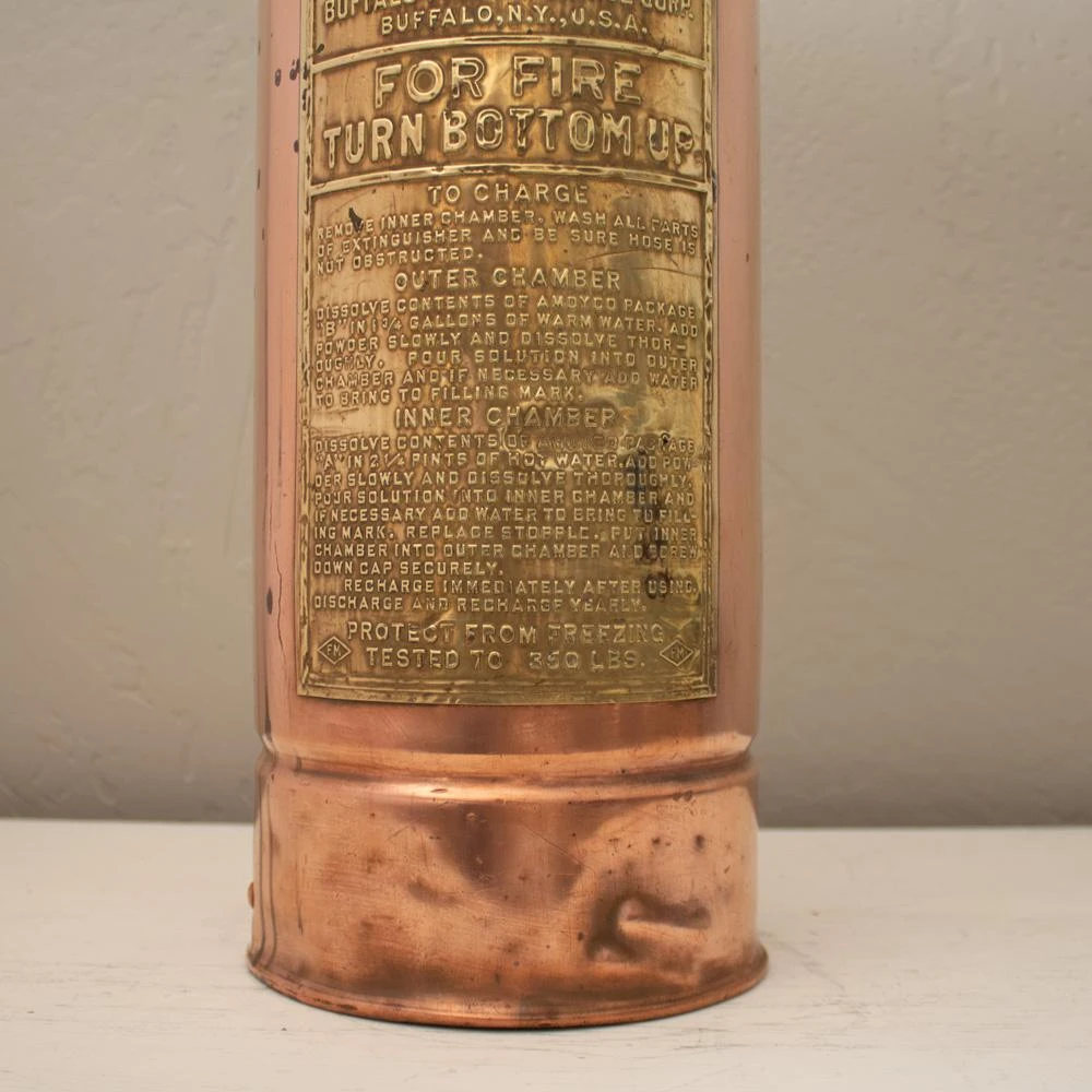 Antique Brass And Copper Buffalo Fire Extinguisher Umbrella Stand 3 Antique Brass And Copper Buffalo Fire Extinguisher Umbrella Stand - Image 3