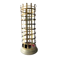 Antique Caged Brass Umbrella Stand