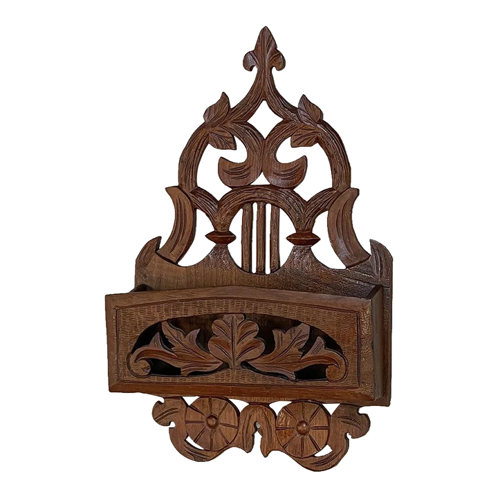 Antique Carved French Wall-Mounted Letter Holder 1 Antique Carved French Wall-Mounted Letter Holder