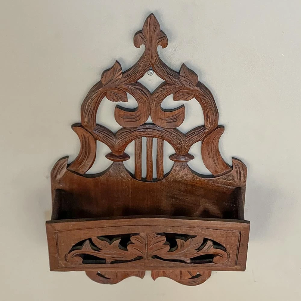 Antique Carved French Wall-Mounted Letter Holder 8 Antique Carved French Wall-Mounted Letter Holder - Image 8