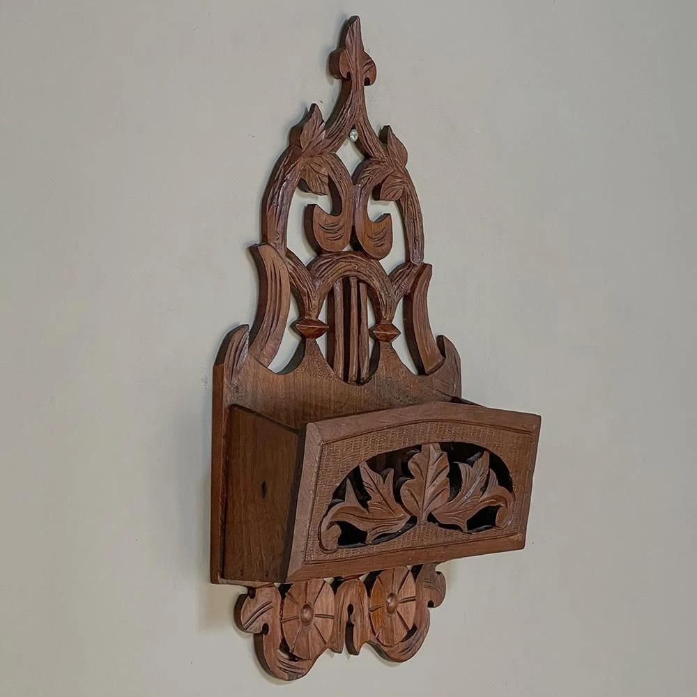 Antique Carved French Wall-Mounted Letter Holder 5 Antique Carved French Wall-Mounted Letter Holder - Image 5