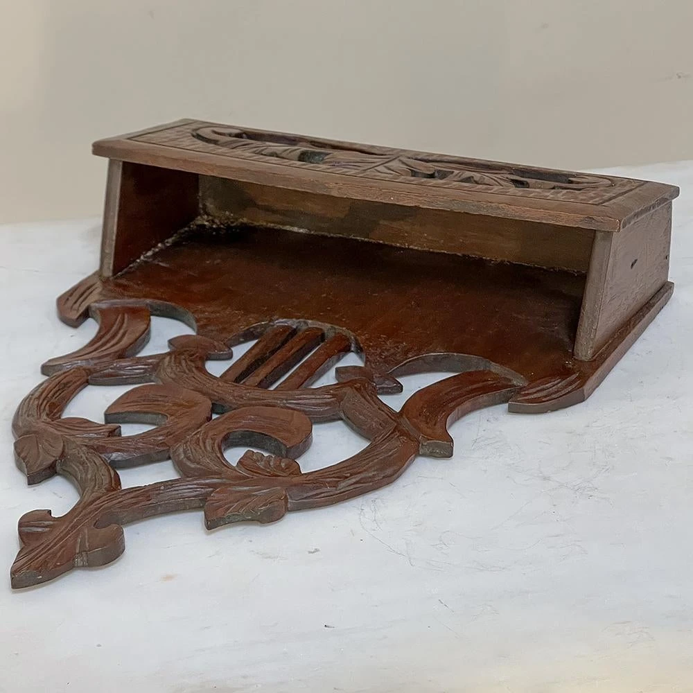 Antique Carved French Wall-Mounted Letter Holder 6 Antique Carved French Wall-Mounted Letter Holder - Image 6
