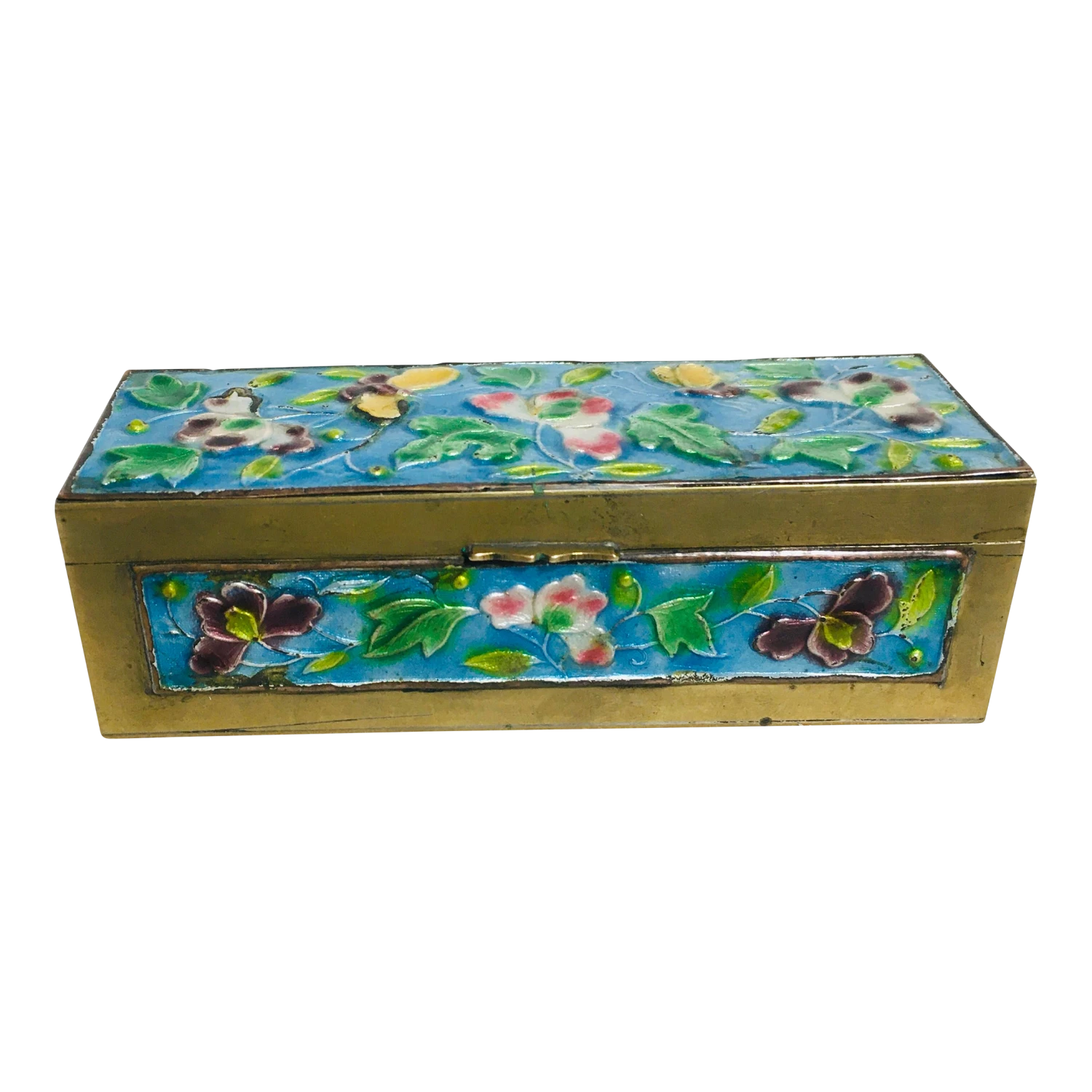 Antique Chinese Enamel Stamp Box 1 Antique Chinese Enamel Stamp Box