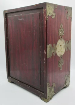 Antique Chinese Locking Wooden Vanity Box Chest With Carved Jade Brass Accent -Chairish Shop antique chinese locking wooden vanity box chest with carved jade brass accent 4700